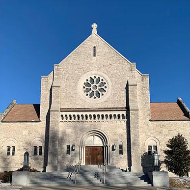 Front of the church building